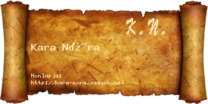 Kara Nóra névjegykártya