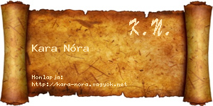 Kara Nóra névjegykártya
